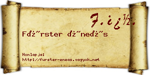 Fürster Éneás névjegykártya